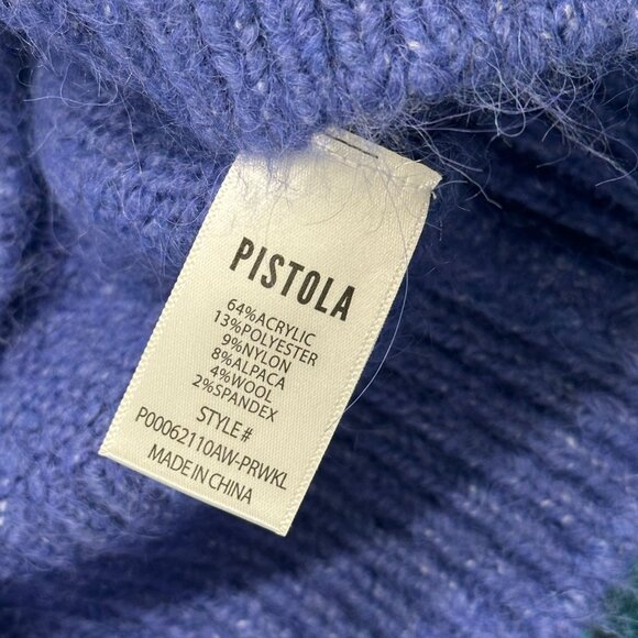 Woman's Periwinkle Pistola Colette Puff Sleeve Crewneck Alpaca Knit Sweater Sz S - Picture 9 of 12